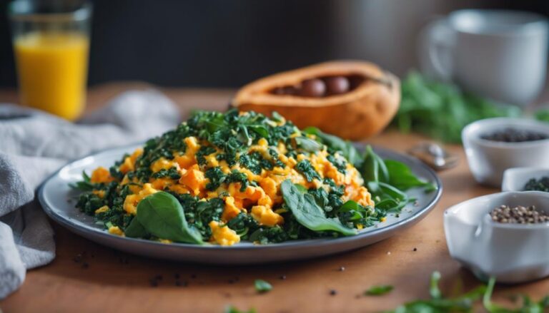 Inviting Sweet Potato and Spinach Scramble