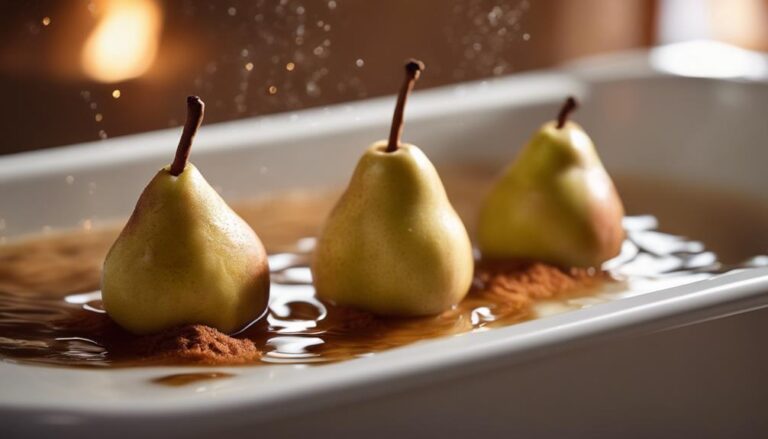 Sous Vide Poached Pears With Cinnamon