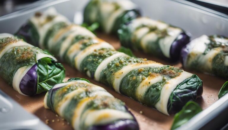 Sous Vide Eggplant Rollatini With Spinach Filling