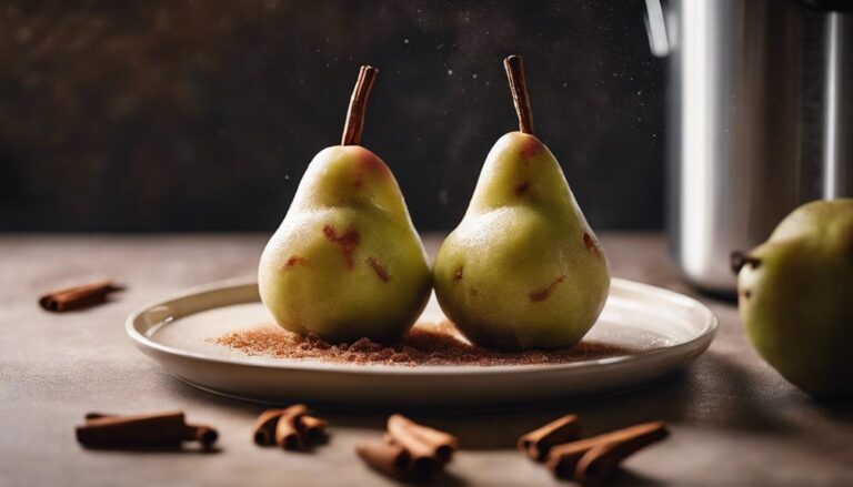 Sous Vide Poached Pears With Cinnamon