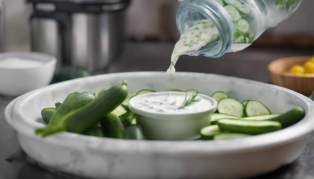 flavorful dip with cucumbers