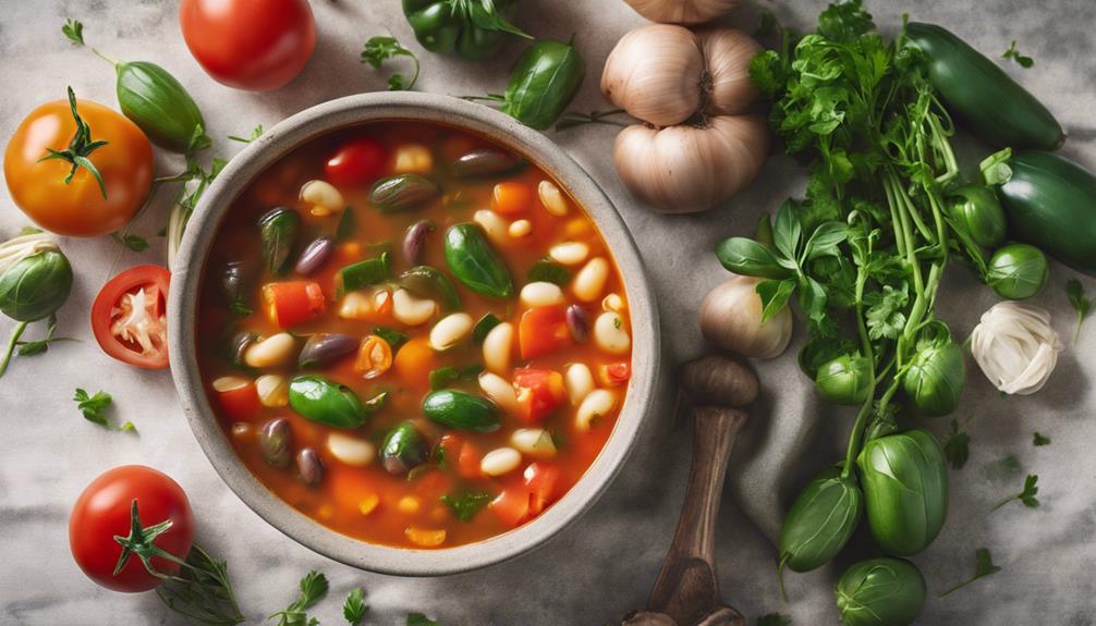 flavorful minestrone soup components