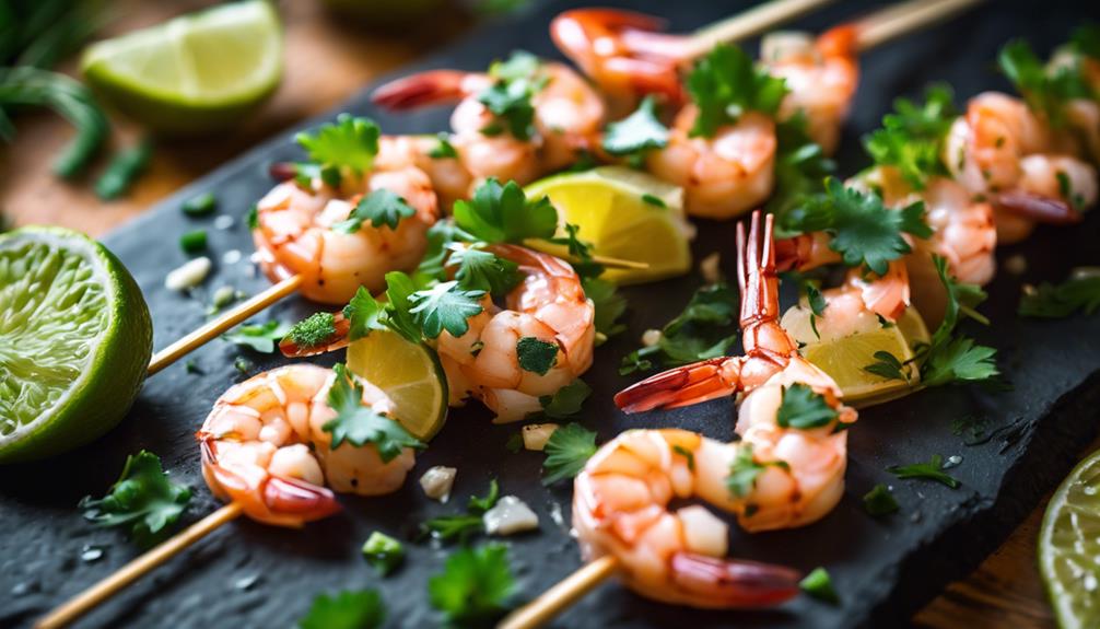 flavorful skewers with shrimp