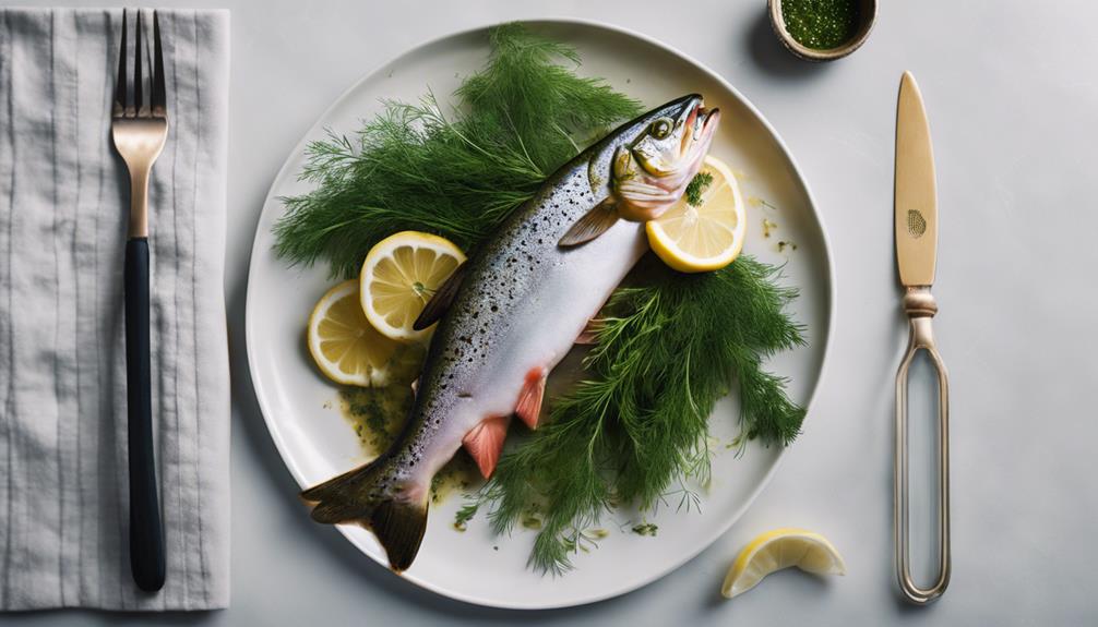 fresh trout and herbs