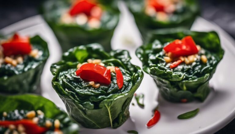 Sous Vide Spinach and Red Pepper Cups