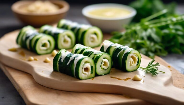 Sous Vide Cucumber Roll-Ups With Hummus