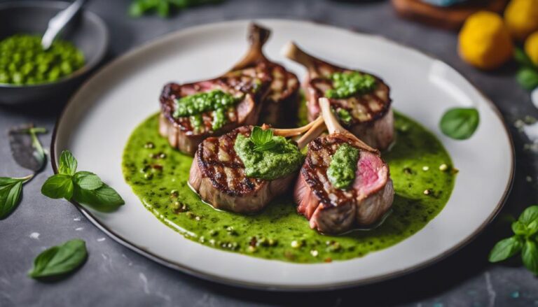 Sous Vide Lamb Chops With Mint Pesto