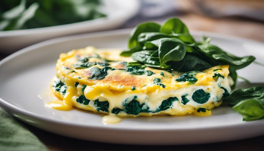 gourmet omelette with spinach