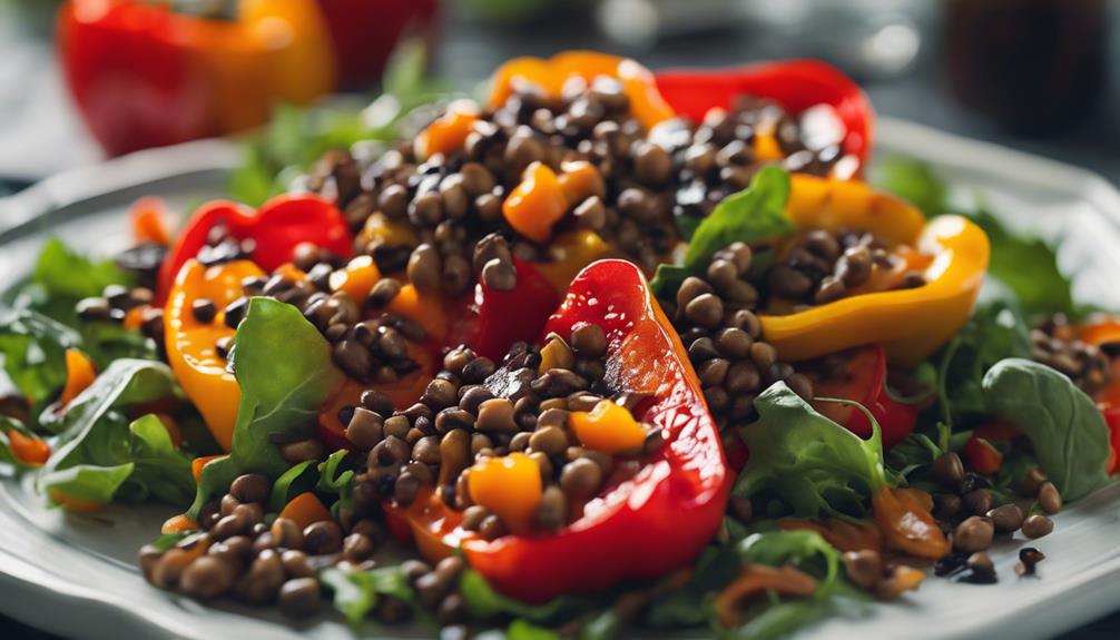 gourmet salad with lentils