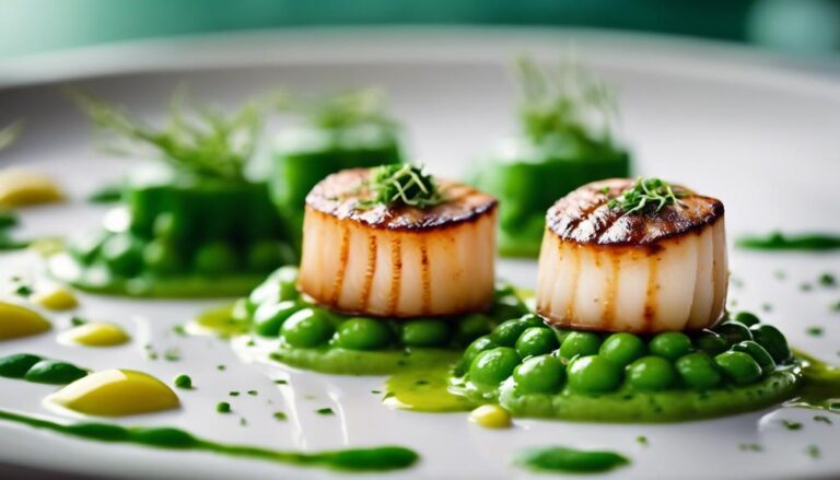 Sous Vide Seared Scallops With Pea Puree