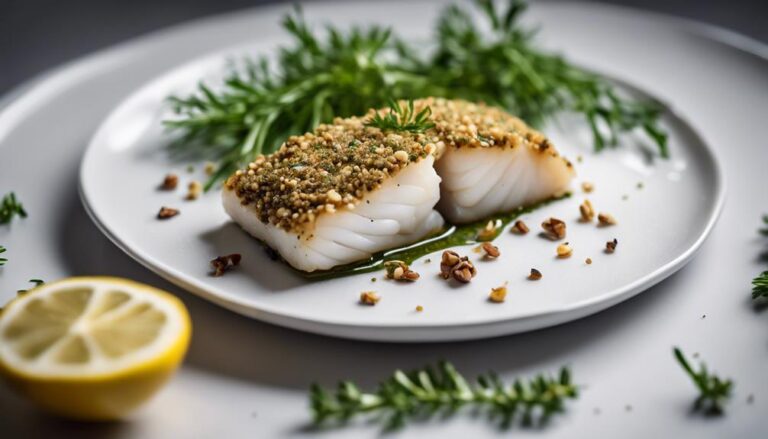 Special Sous Vide Flaxseed and Walnut Crusted Cod