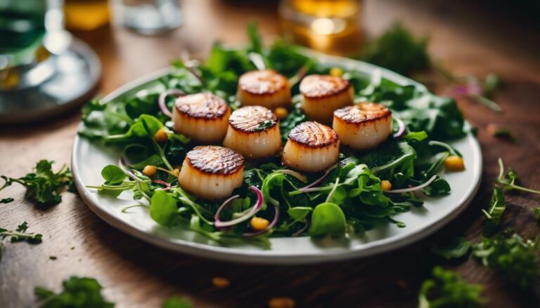 Sous Vide Seared Scallops With Mixed Greens