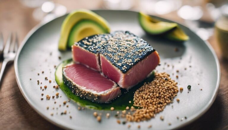 Sous Vide Seared Tuna With Sesame Seeds and Avocado