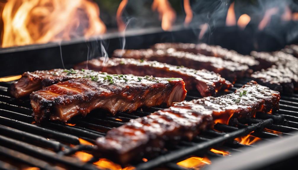 grilled ribs over wood