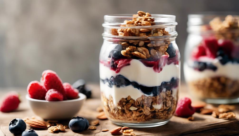 healthy breakfast with yogurt