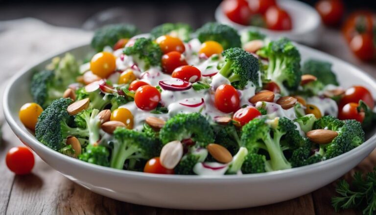 Broccoli Salad With Almonds and Low-Fat Yogurt Dressing