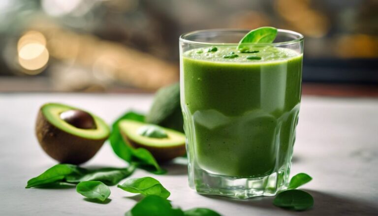 Smoothie With Spinach, Avocado, and Kiwi