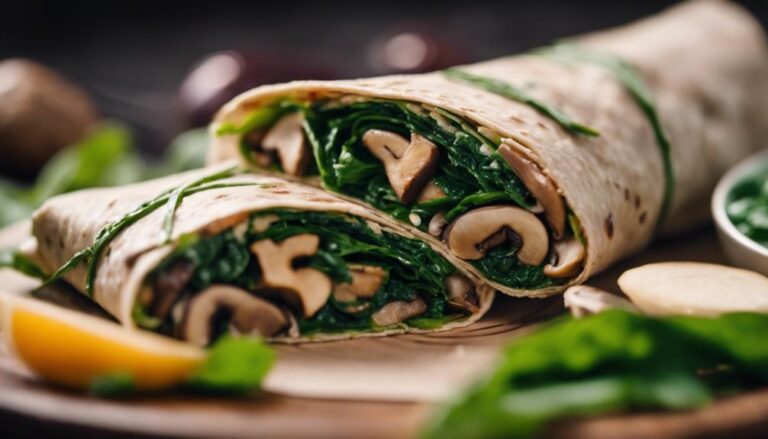 Spinach and Mushroom Whole Grain Wrap