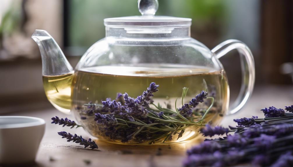 infusing lavender into tea