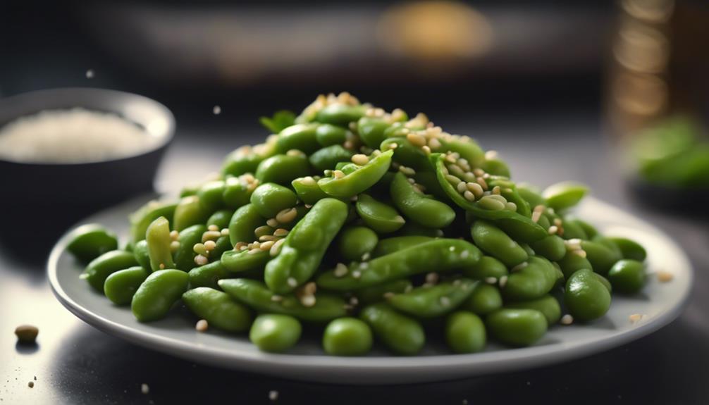 perfectly cooked edamame pods