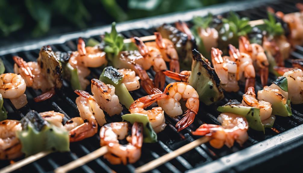 perfectly cooked shrimp skewers