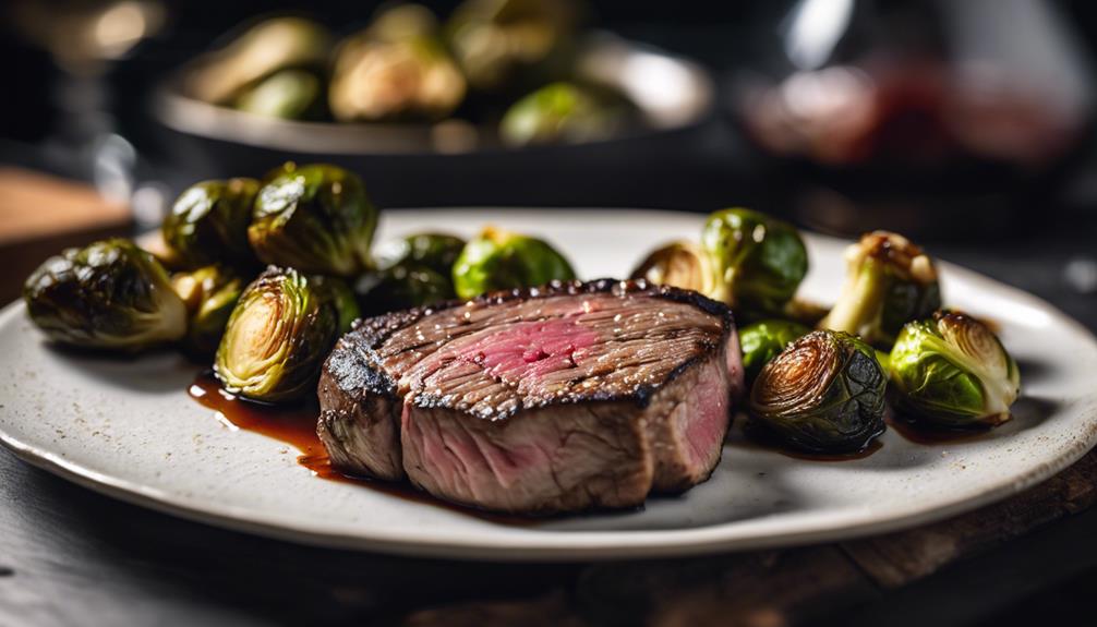 perfectly cooked steak dinner