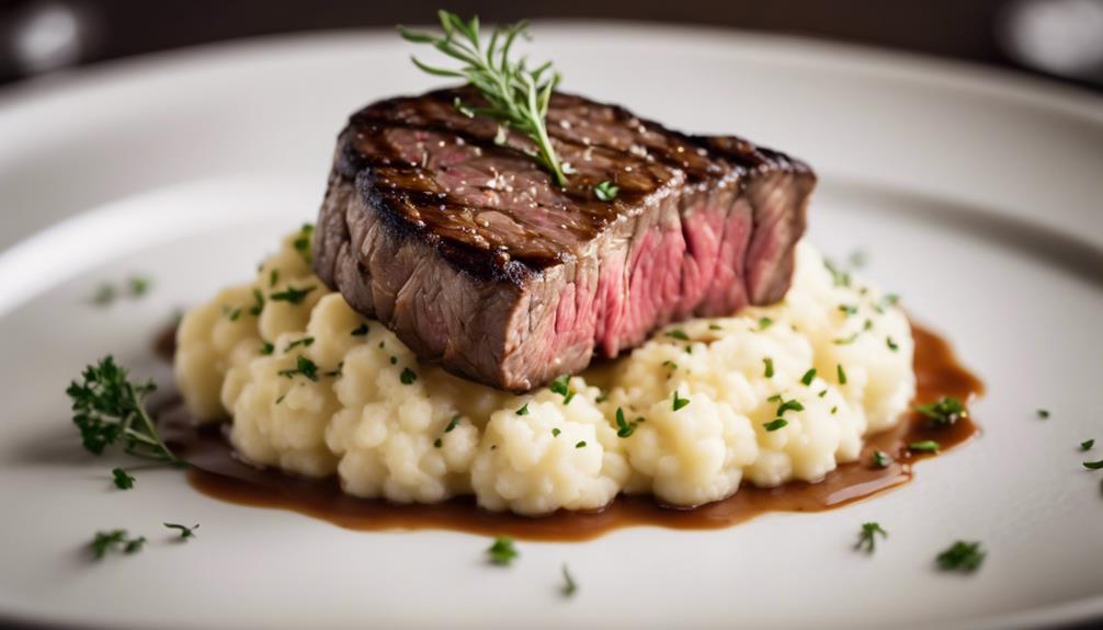 perfectly cooked steak dinner