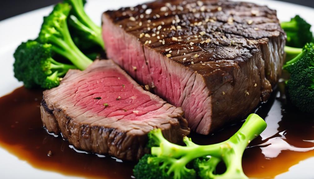 precision cooked sirloin and veggies