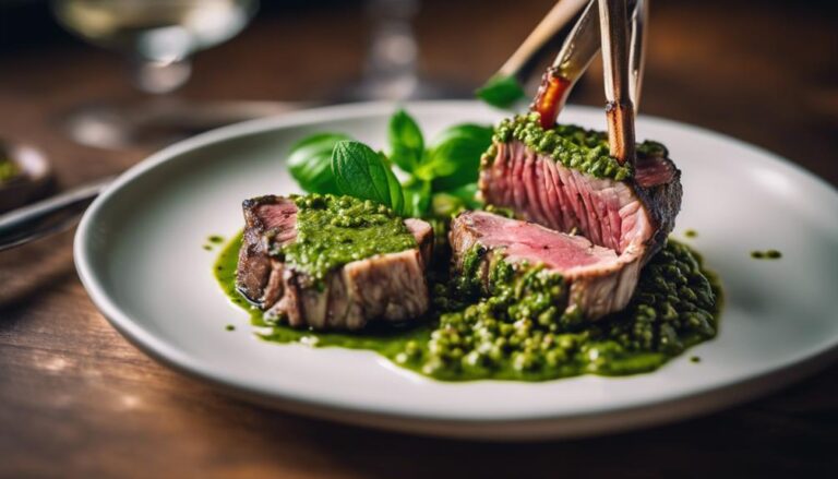 Sous Vide Rack of Lamb With Mint Pesto