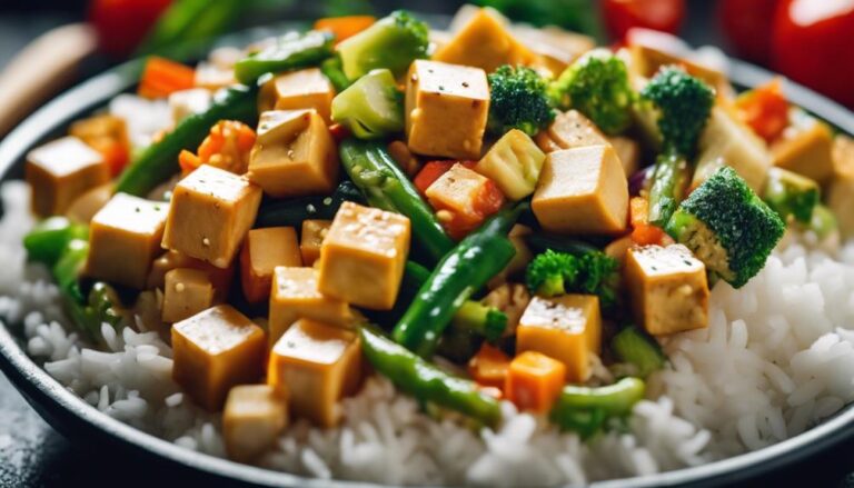 Sous Vide Tofu and Vegetable Stir-fry" (Protein and Carbs)