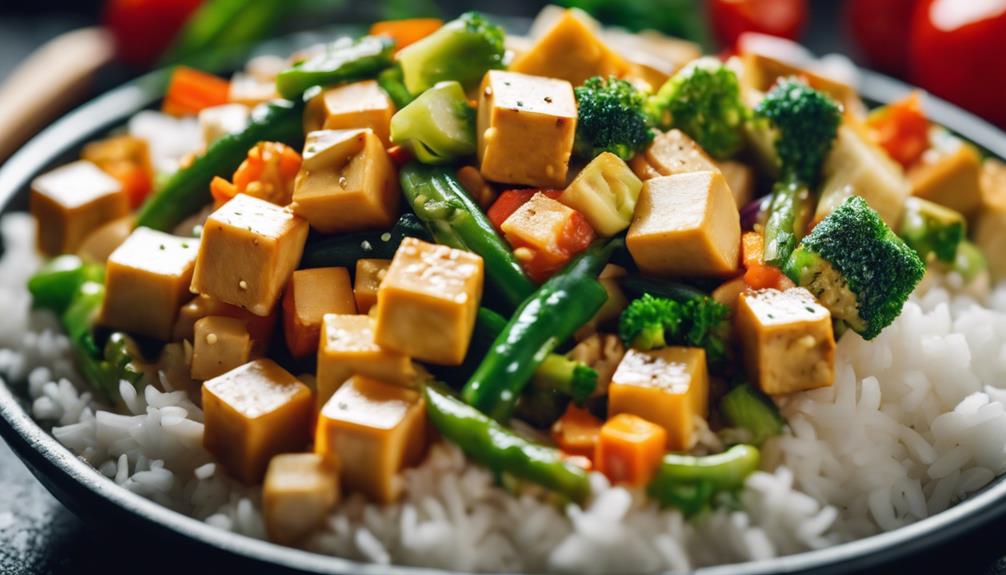 savory tofu and veggies