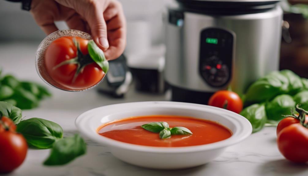 slow cooked tomato basil soup