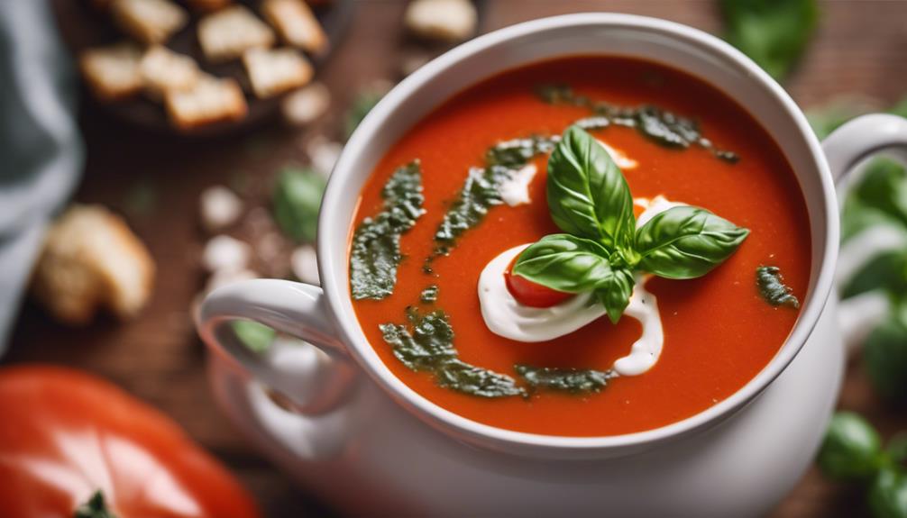 soup with tomato and basil