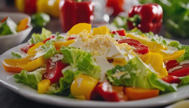 Salad Sous Vide Red and Yellow Bell Pepper Caesar Salad