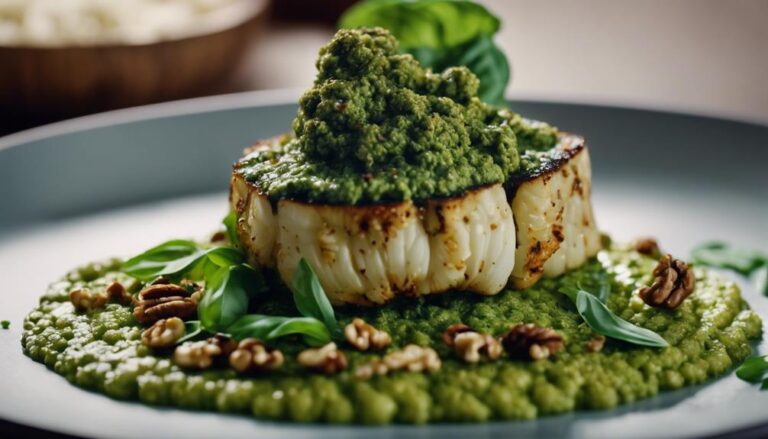 Sous Vide Cauliflower Steak With Walnut Pesto