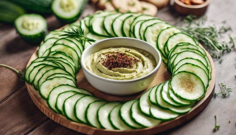 Sous Vide Cucumber and Hummus Rolls