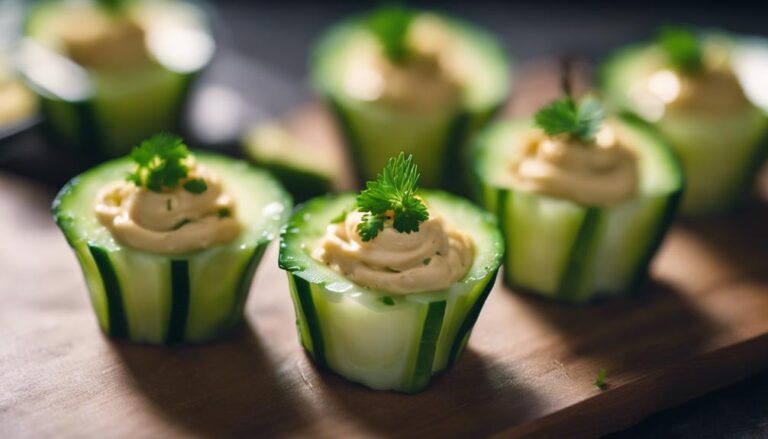 Sous Vide Cucumber Cups With Hummus