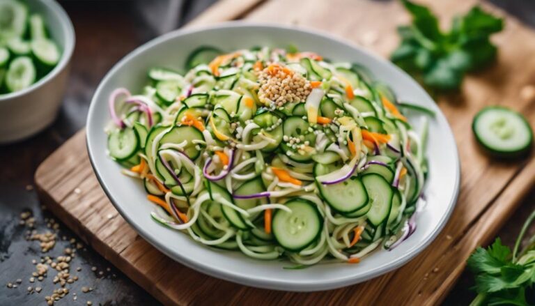 Sous Vide Cucumber Noodle Salad With Sesame Dressing