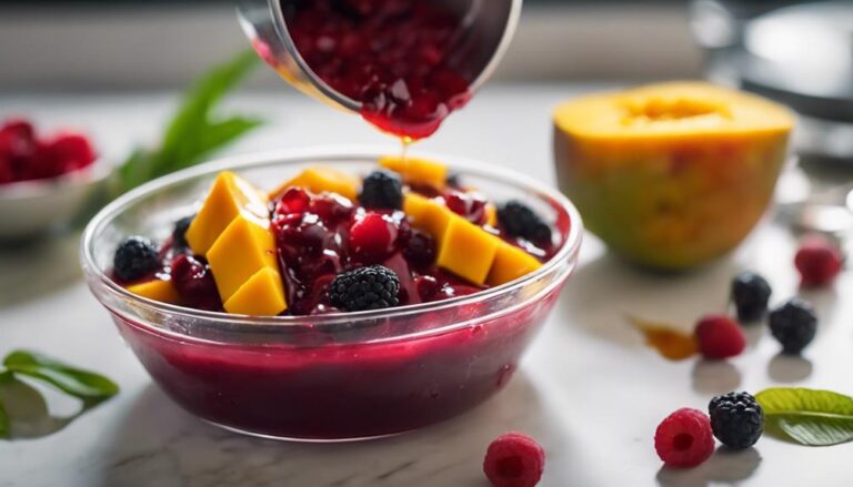 Dessert Sous Vide Mango and Red Berry Compote