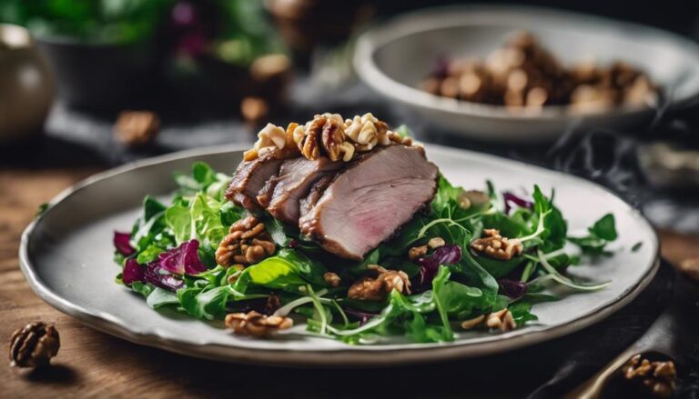 Sous Vide Duck Confit Salad With Walnuts