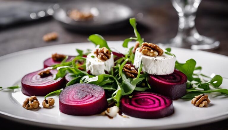 Lunch Sous Vide Beet and Goat Cheese Arugula Salad