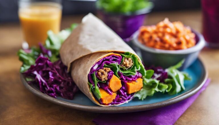 Lunch Sous Vide Sweet Potato and Red Cabbage Wrap