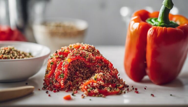 Dinner Sous Vide Red Bell Pepper Stuffed With Quinoa