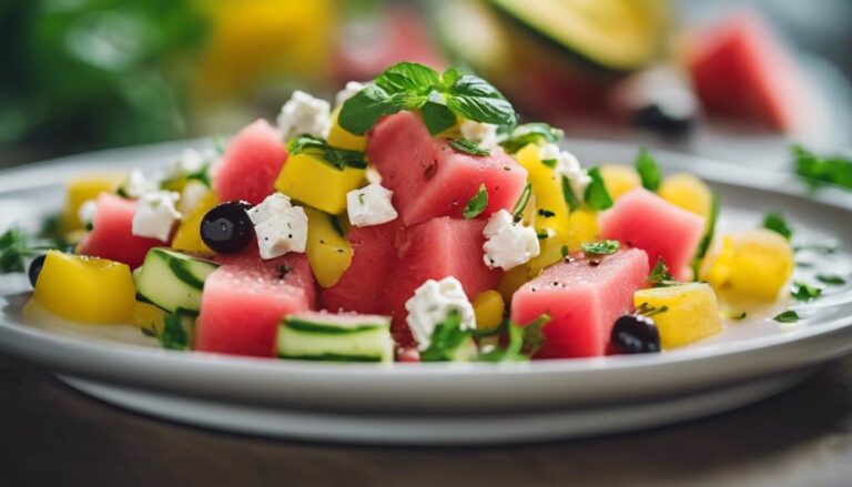 Salad Sous Vide Watermelon and Yellow Cucumber Salad