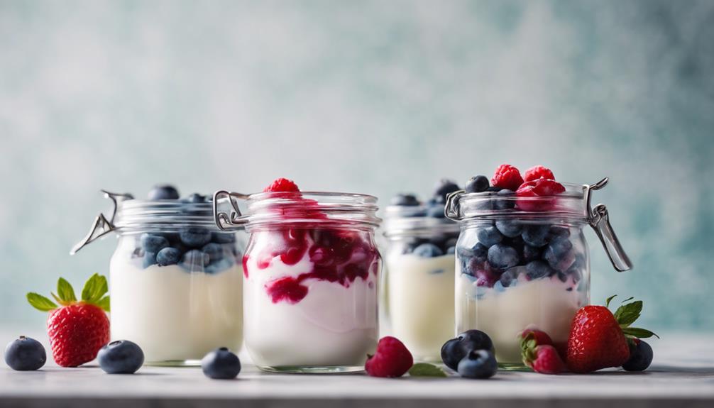 tasty yogurt with berries