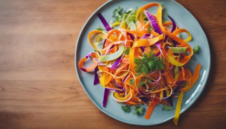 Sous Vide Rainbow Carrot Ribbon Salad With Lemon Dressing