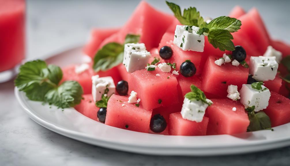 watermelon and feta sous vide