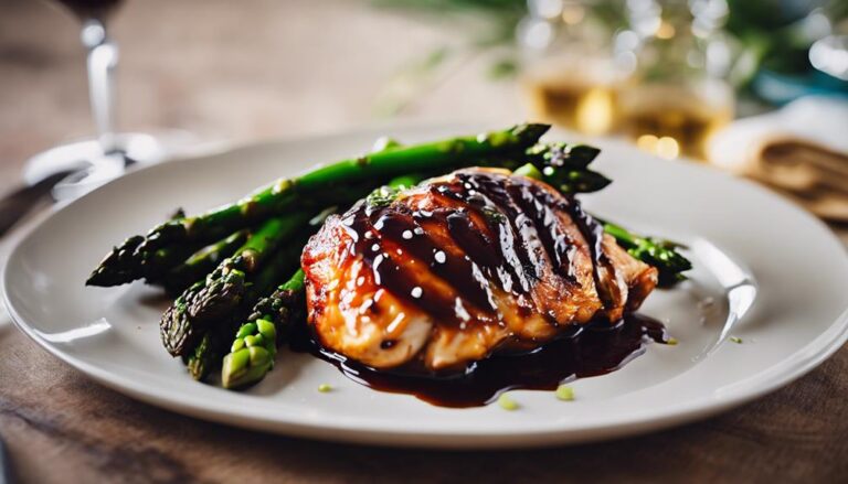 Dinner Sous Vide Balsamic Glazed Chicken With Asparagus for the AIP Diet