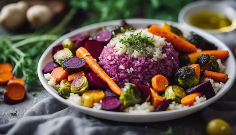 Lunch Sous Vide Roasted Veggie Bowl With Cauliflower Rice for the AIP Diet