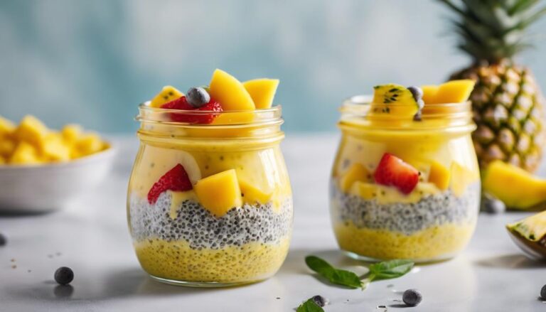 Sous Vide Yellow Mango and Pineapple Chia Pudding for a 7-Day Color Diet Breakfast